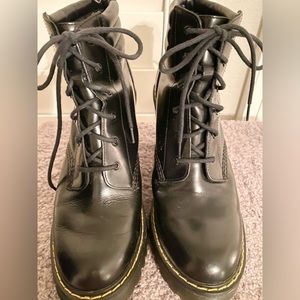 Dr. Martens black Persephone Air Wair ladies size 10 boots, 3.5" heels.